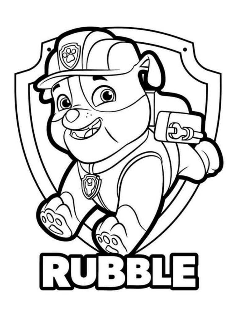 Ausmalbild Paw Patrol Rubble Der Bauer