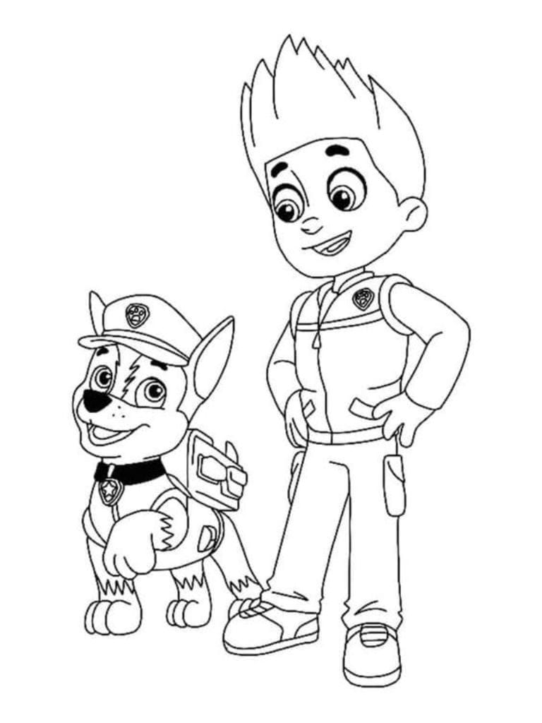 Ausmalbild Paw Patrol Ryder Und Chase