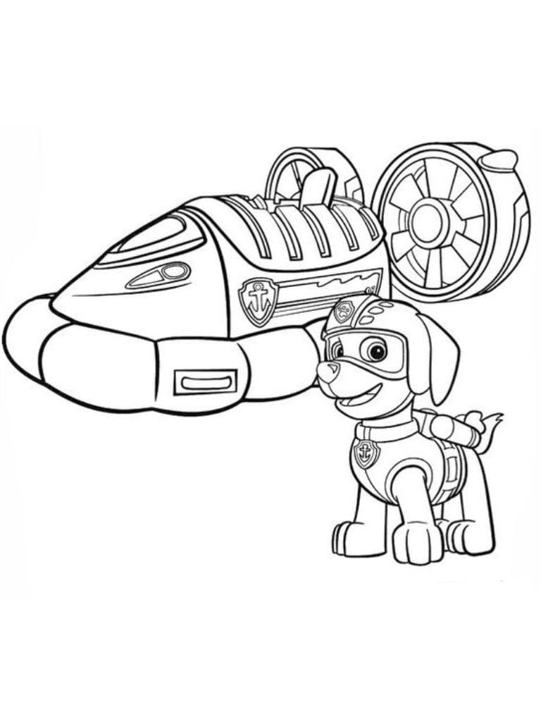 Ausmalbild Paw Patrol Zuma Mit Boot