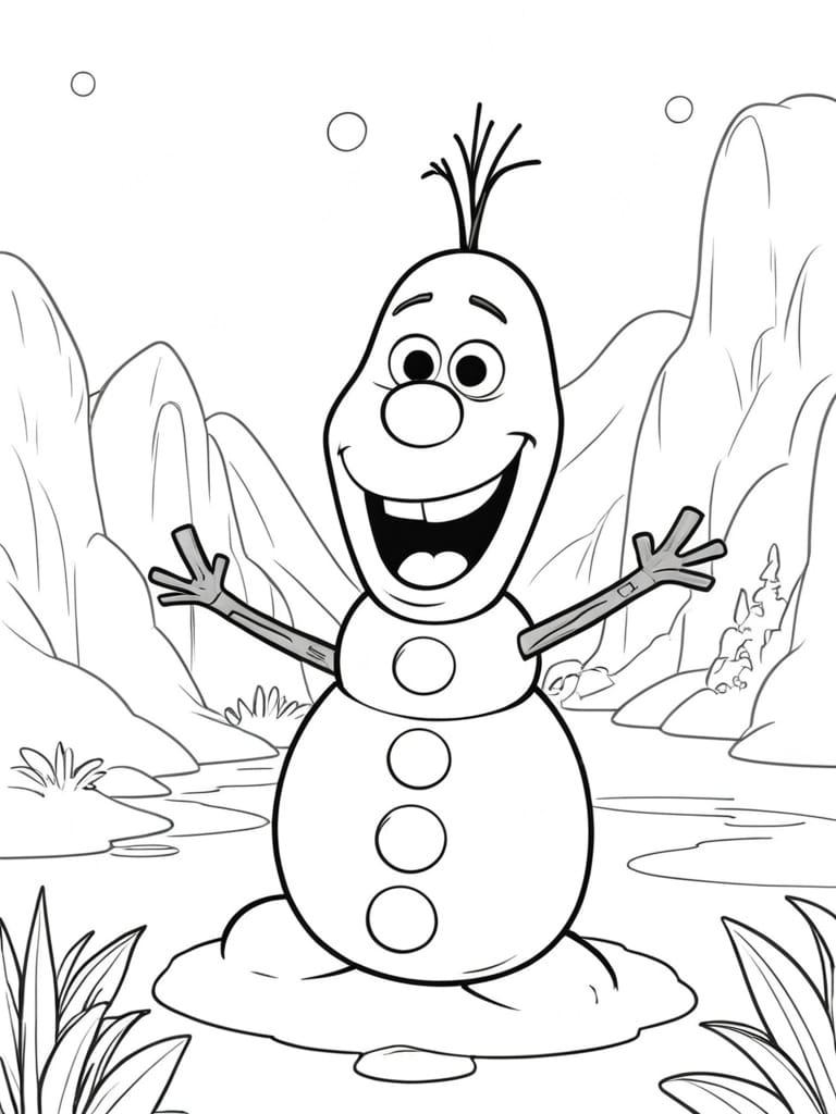 Ausmalbilder Disney Olaf Frosty Der Schneemann Lustig