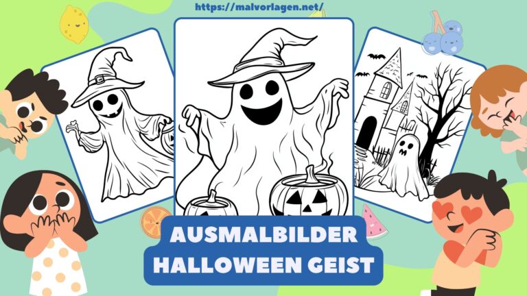 Ausmalbilder Halloween Geist