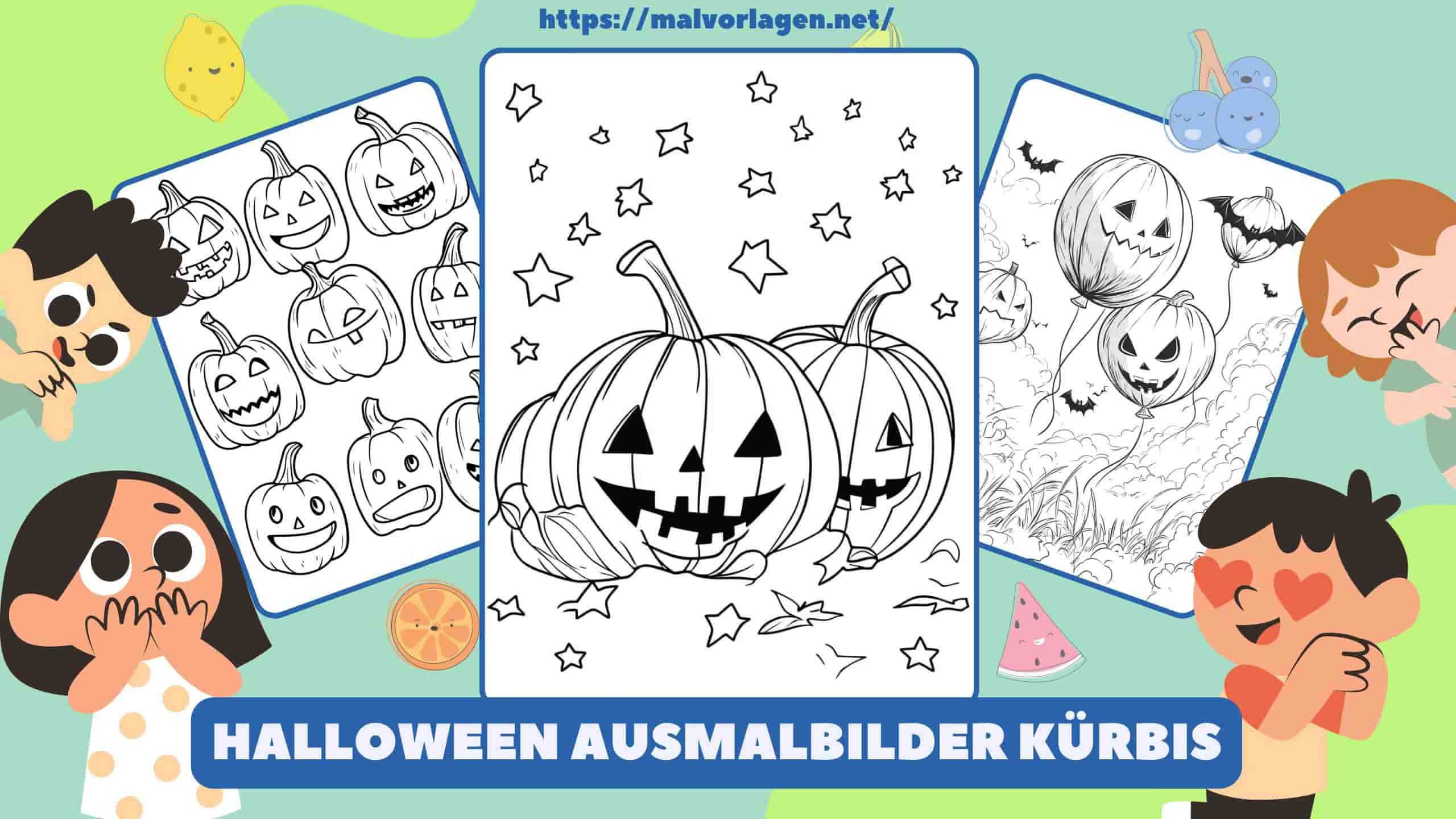 Ausmalbilder Halloween Kürbis