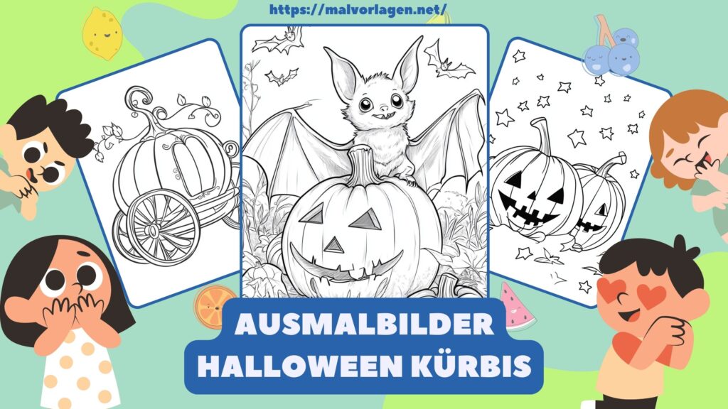 Ausmalbilder Halloween Kürbis