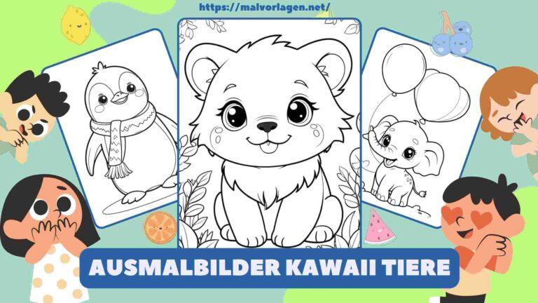 Ausmalbilder Kawaii Tiere