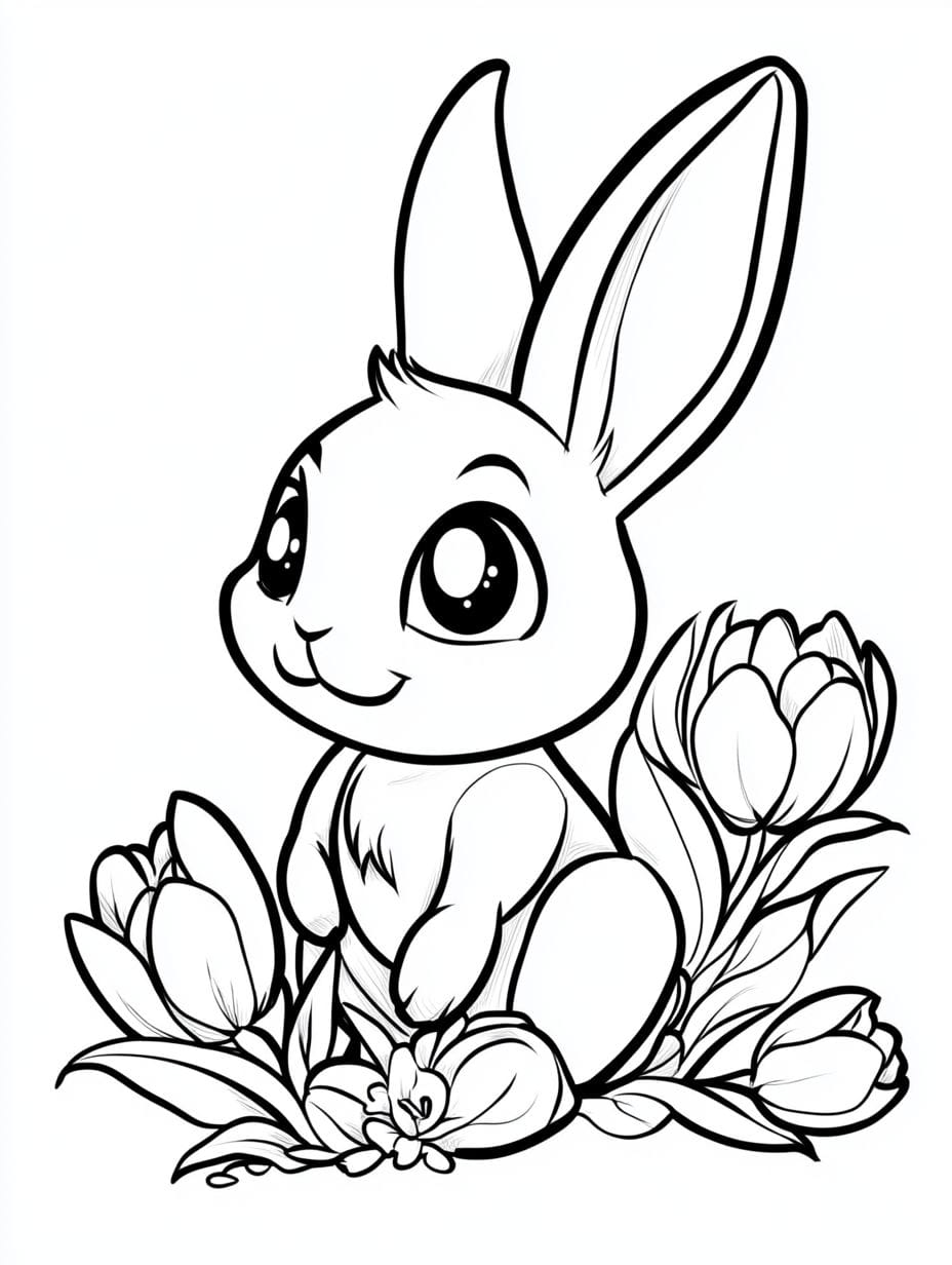 Ausmalbilder Ostern Hase Und Blumen