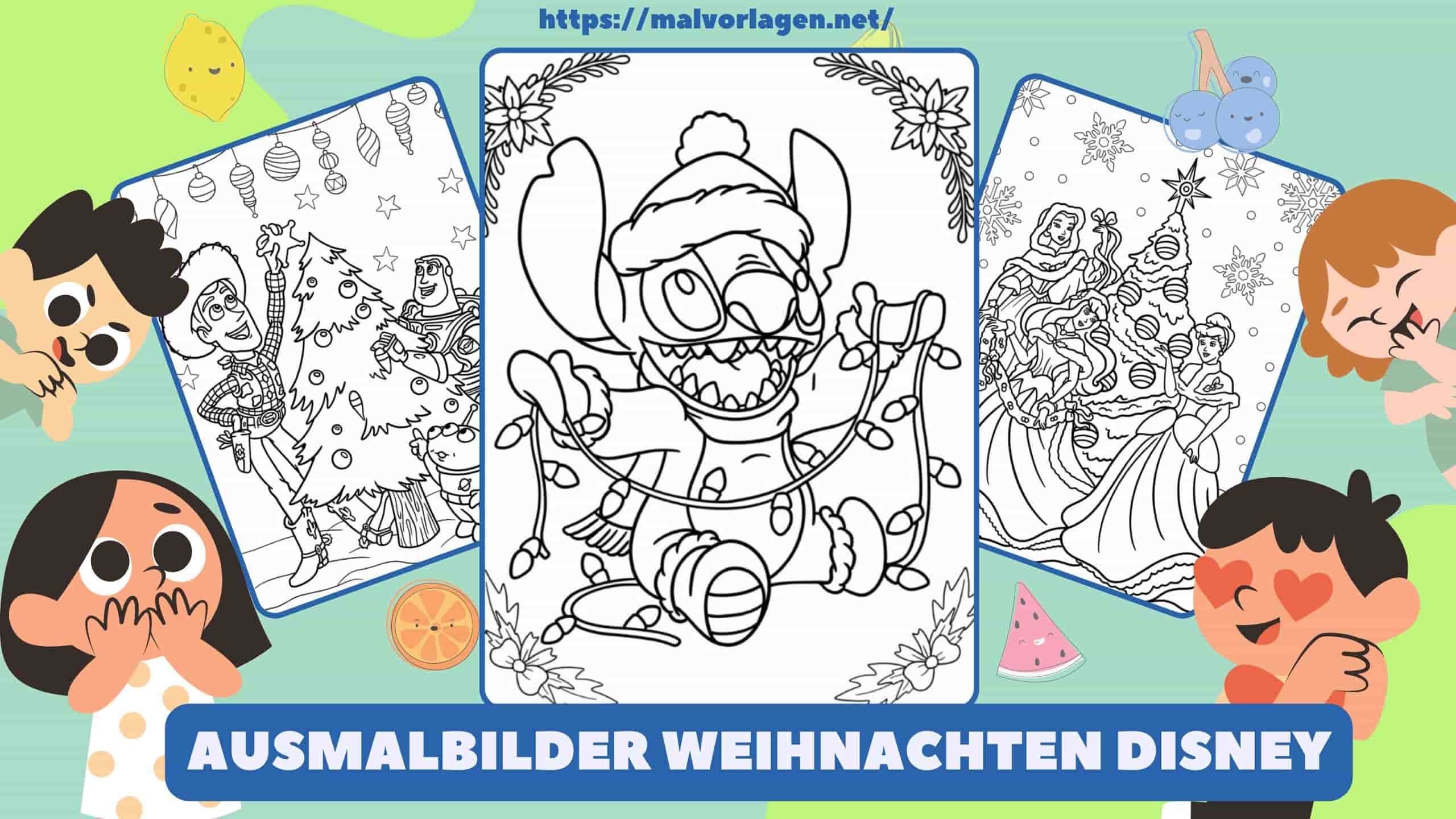 Ausmalbilder Weihnachten Disney