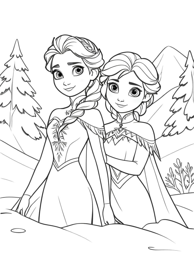 Elsa Und Ana Im Wald Ausmalbilder