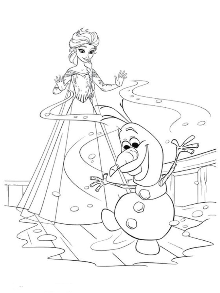 Elsa Und Anna Mit Olaf Ausmalbilder