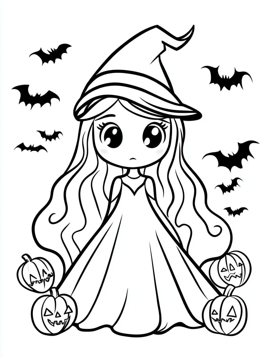 Kleine Hexe Halloween Ausmalbilder