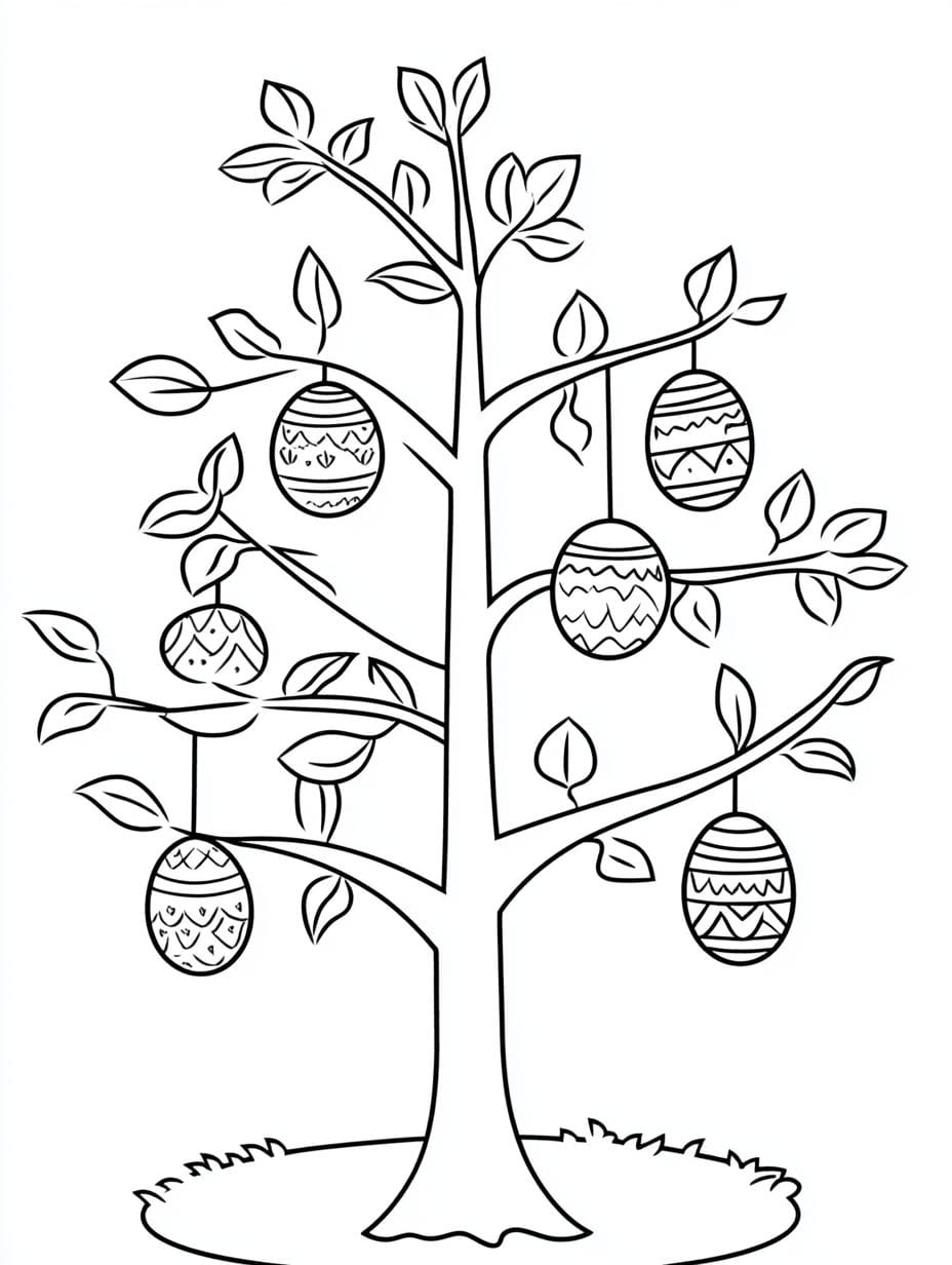 Ostern Osterbaum Ausmalbilder