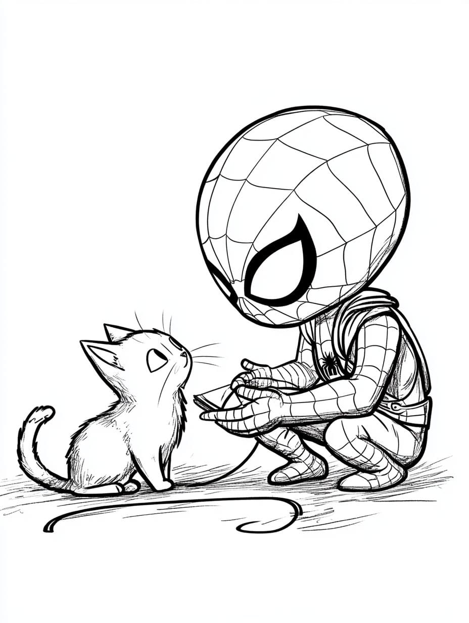 Spiderman Ausmalbilder Und Katzchen