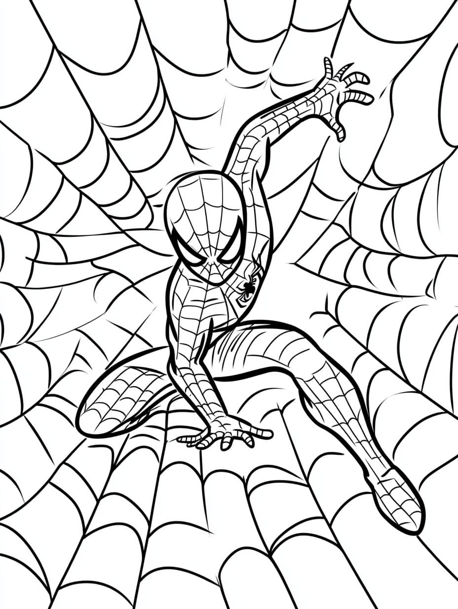 Spiderman Mit Spinnennetz Ausmalbilder