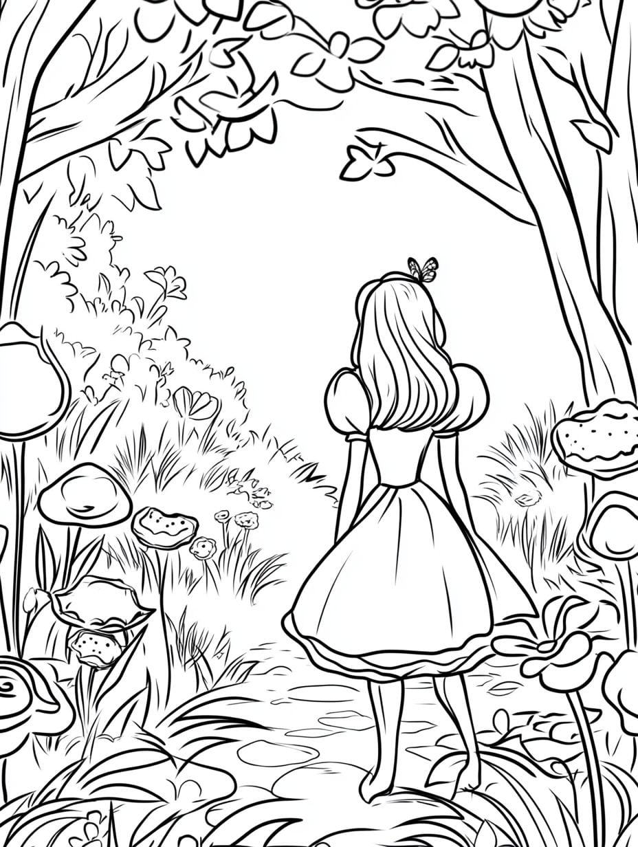 Alice Im Wunderland Ausmalbilder Im Wald