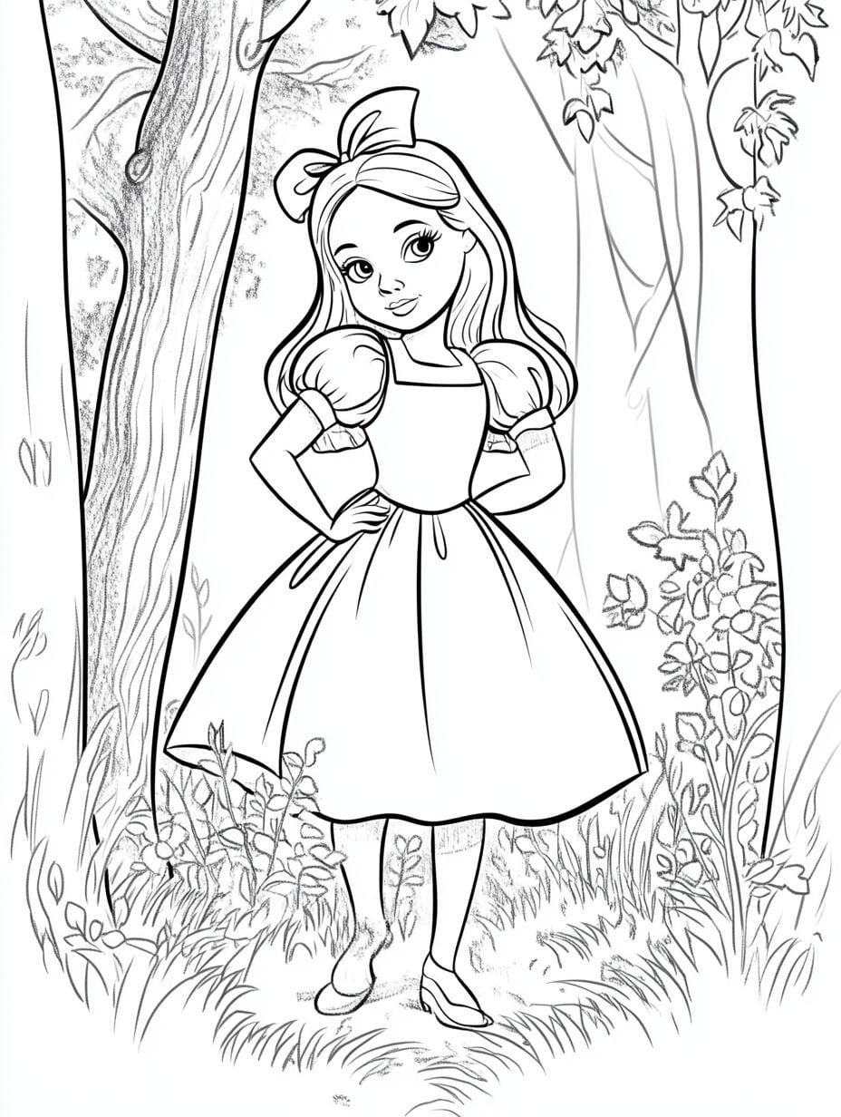 Alice Im Wunderland Im Wald Ausmalbilder