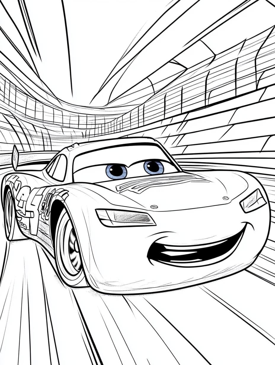 Ausmalbild Cars Lightning Mcqueen Schnelligkeit