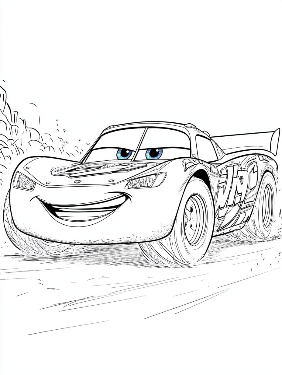 Ausmalbild Lightning Mcqueen Geschwindigkeit