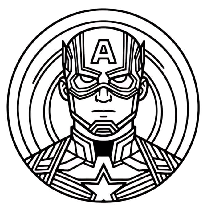 Ausmalbilder Captain America Symbol