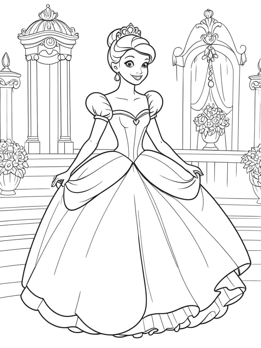 Ausmalbilder Disney Prinzessin Cinderella