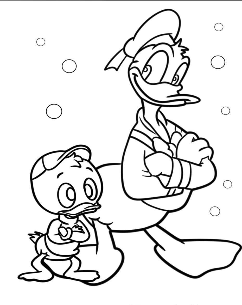 Ausmalbilder Donald Duck Und Sohn