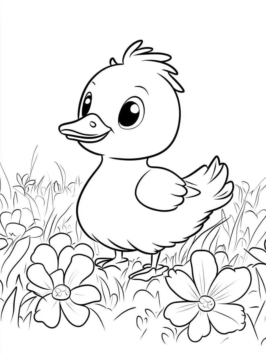 Ausmalbilder Ente Und Blume