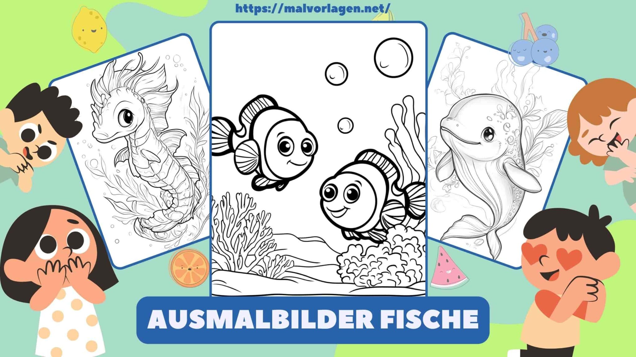 ausmalbilder fische