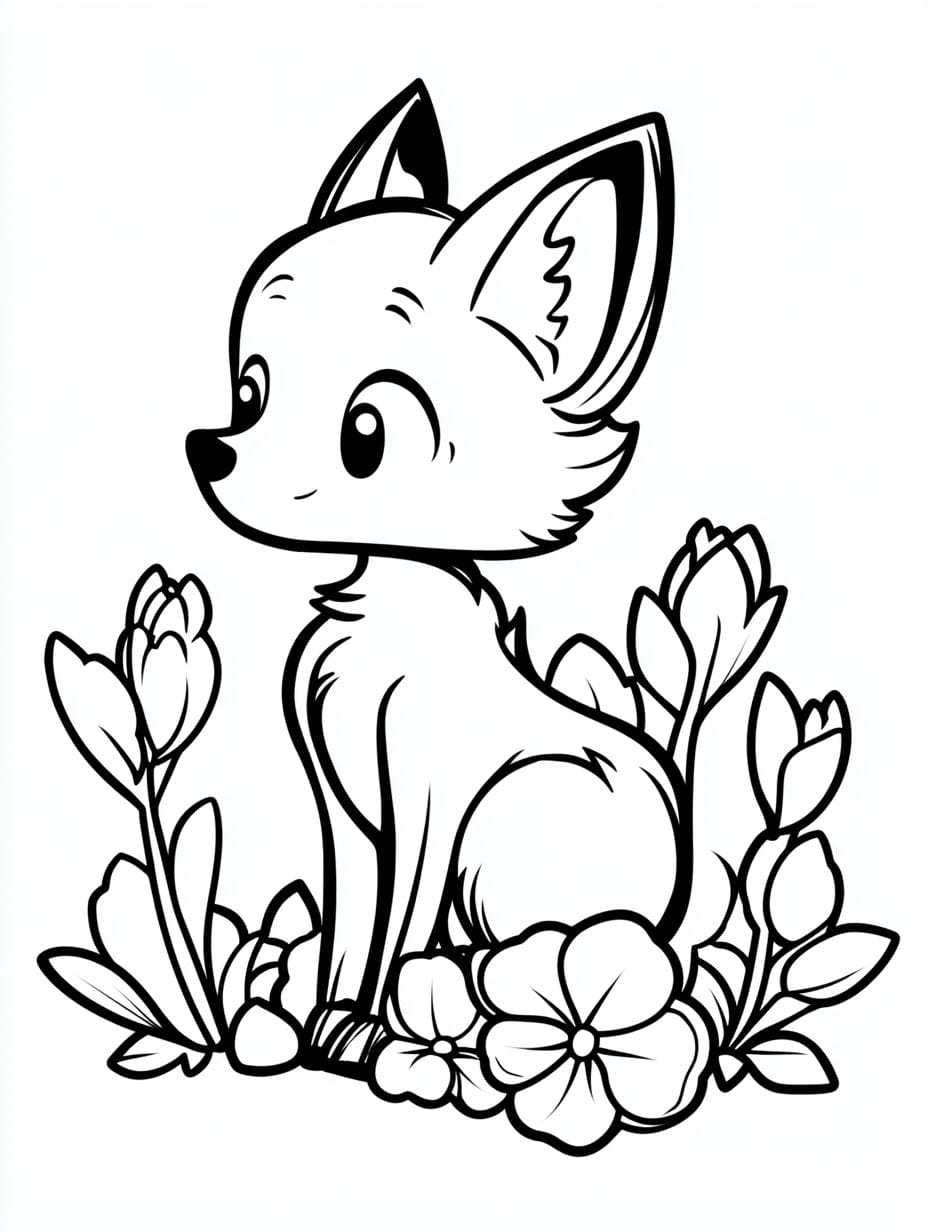 Ausmalbilder Fuchs Und Blumen