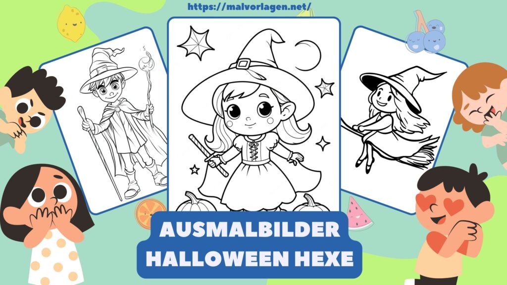 Ausmalbilder Halloween Hexe