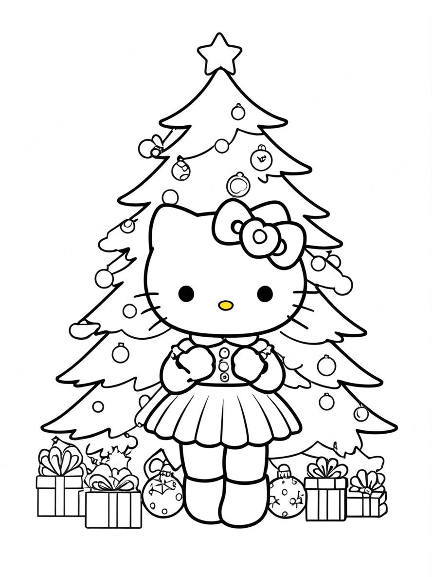 Ausmalbilder Hello Kitty Und Weihnachten