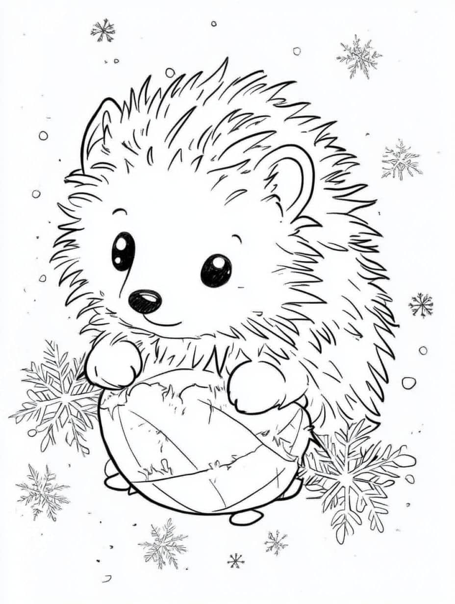 Ausmalbilder Igel Im Winter