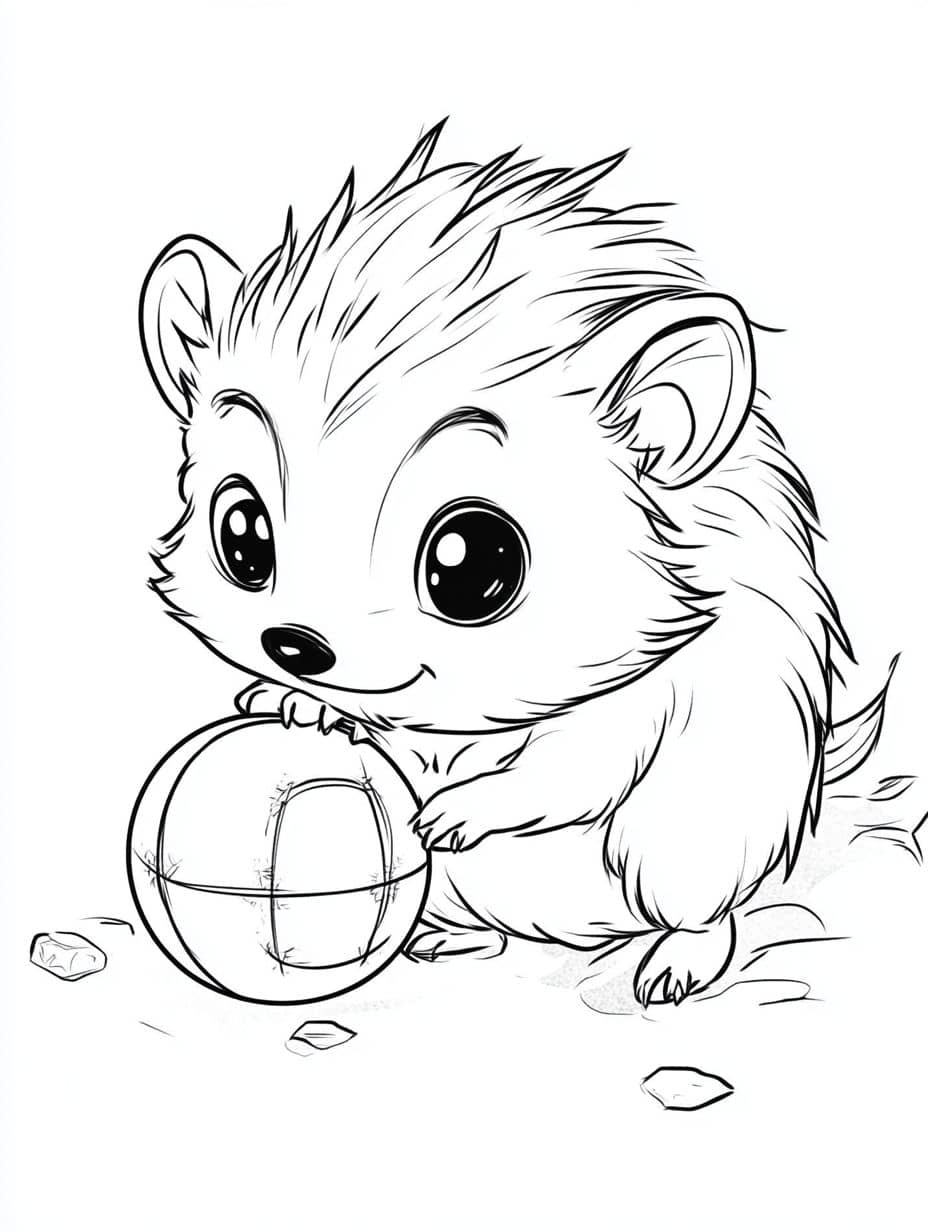 Ausmalbilder Igel Und Ball