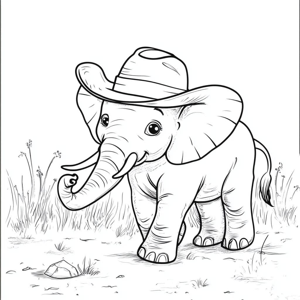 Ausmalbilder Kleiner Elefant