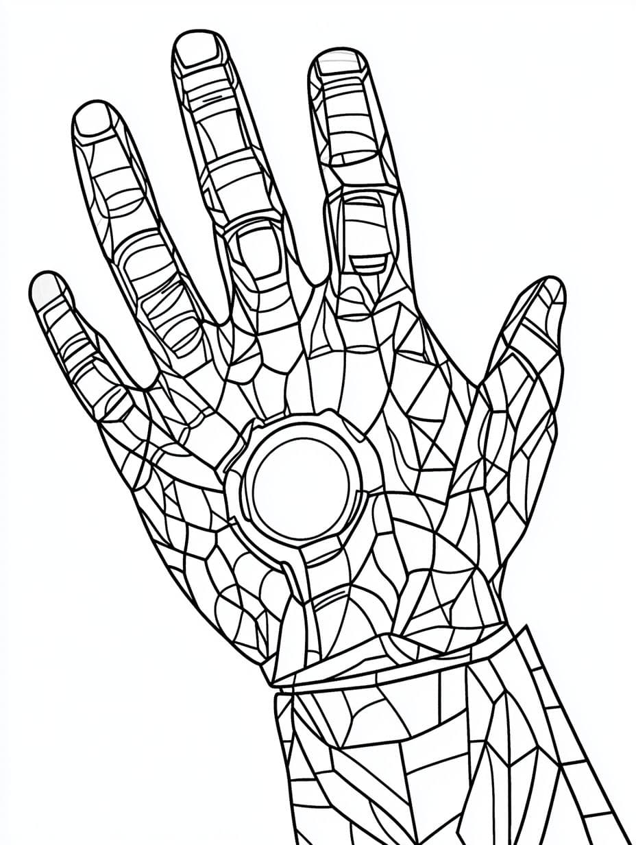 Ausmalbilder Marvel Ironman Hand