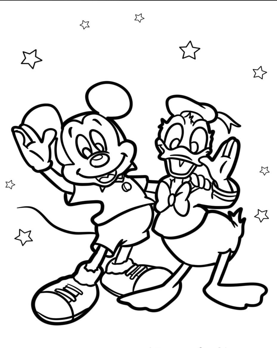 Ausmalbilder Mickey Und Donald