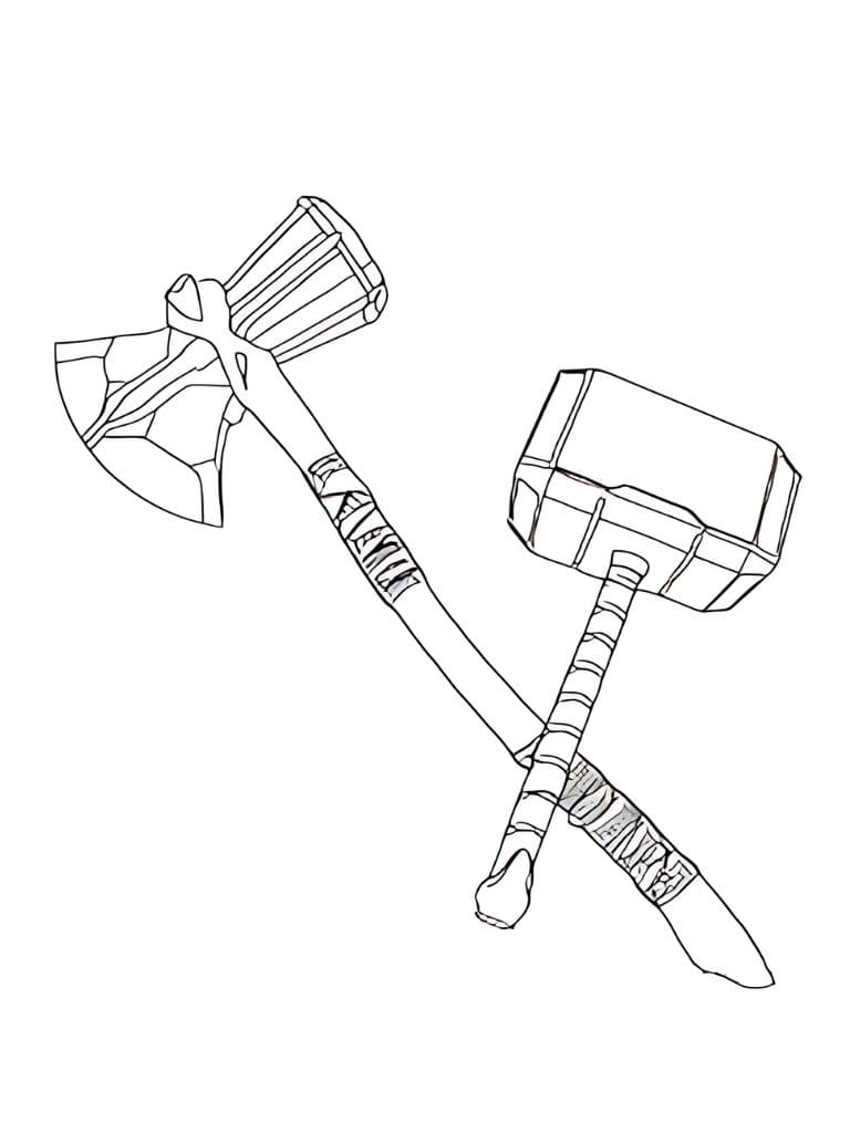 Ausmalbilder Mjolnir Und Stormbreaker