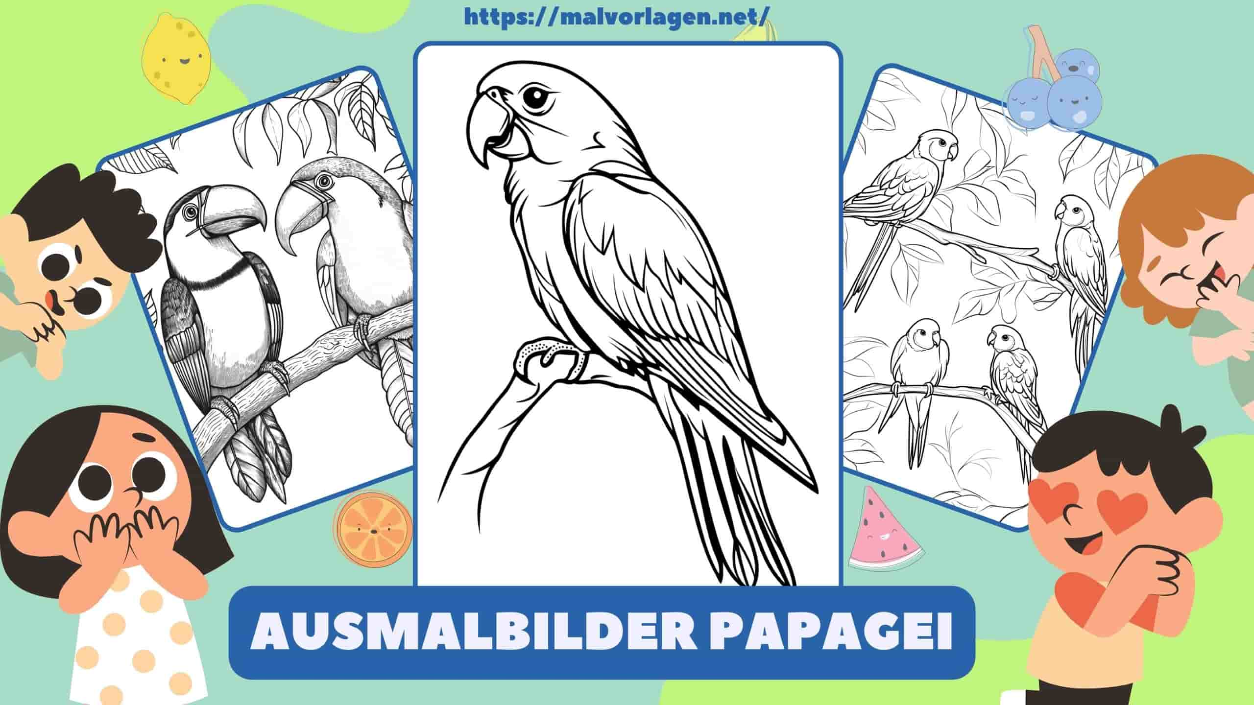 Ausmalbilder Papagei