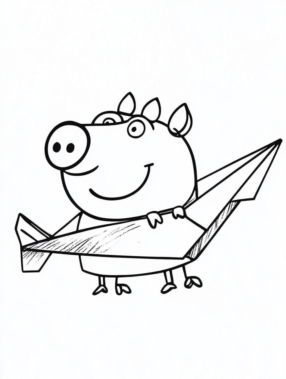 Ausmalbilder Peppa Papierflieger