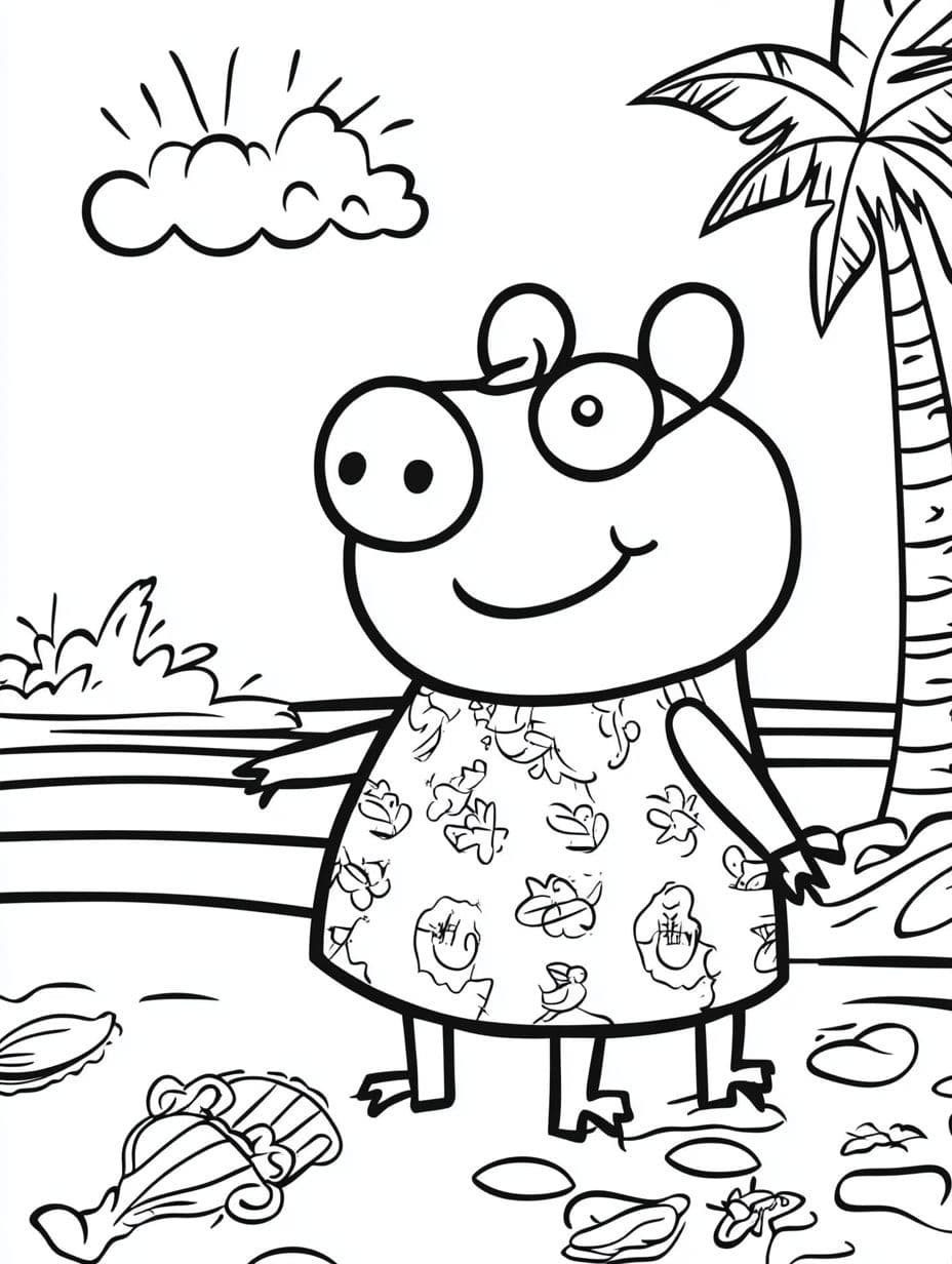 Ausmalbilder Peppa Prinzessin Und Natur