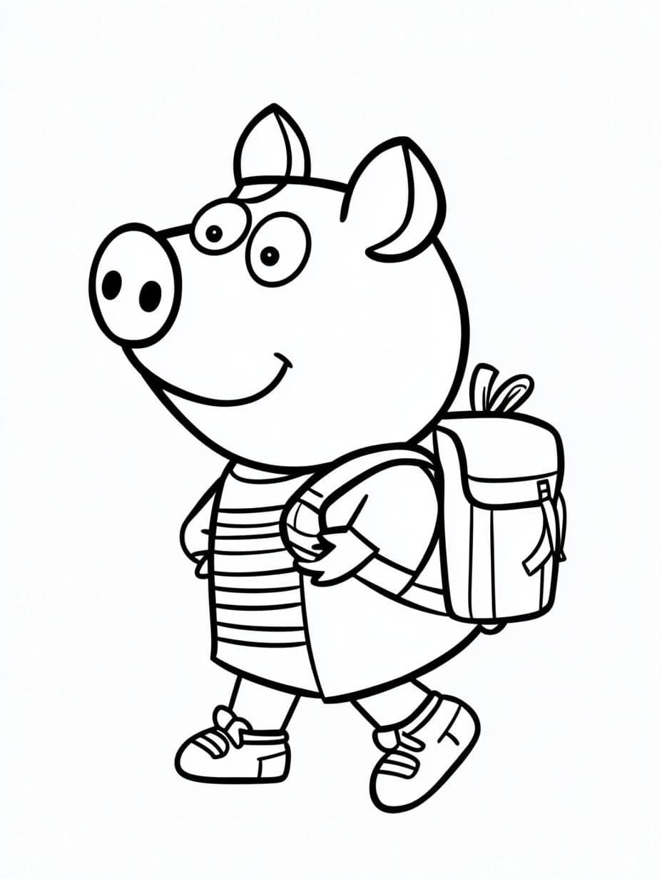 Ausmalbilder Peppa Zur Schule Gehen