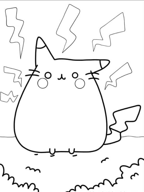 Ausmalbilder Pikachu Pusheen