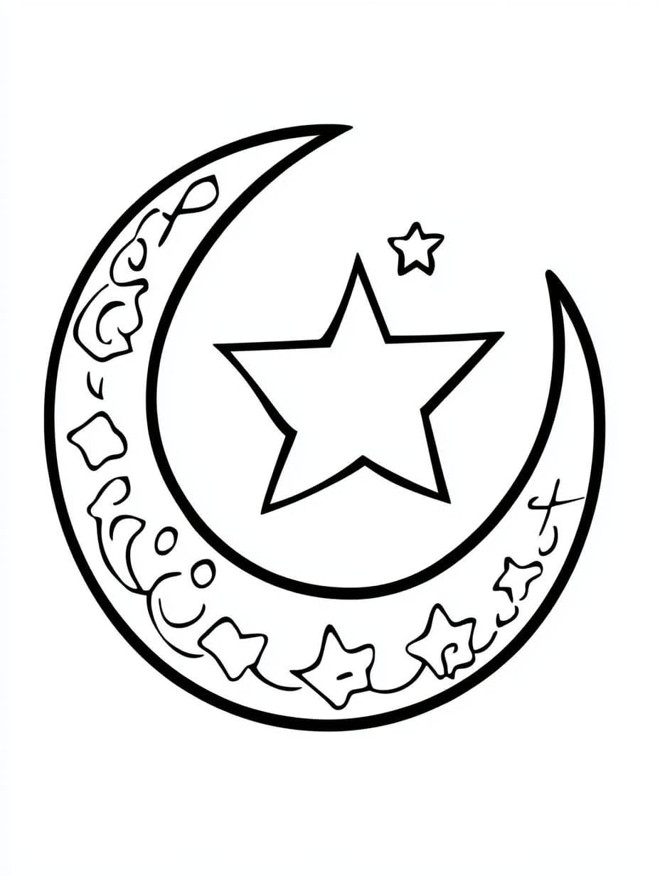 Ausmalbilder Ramadan Mond Symbol