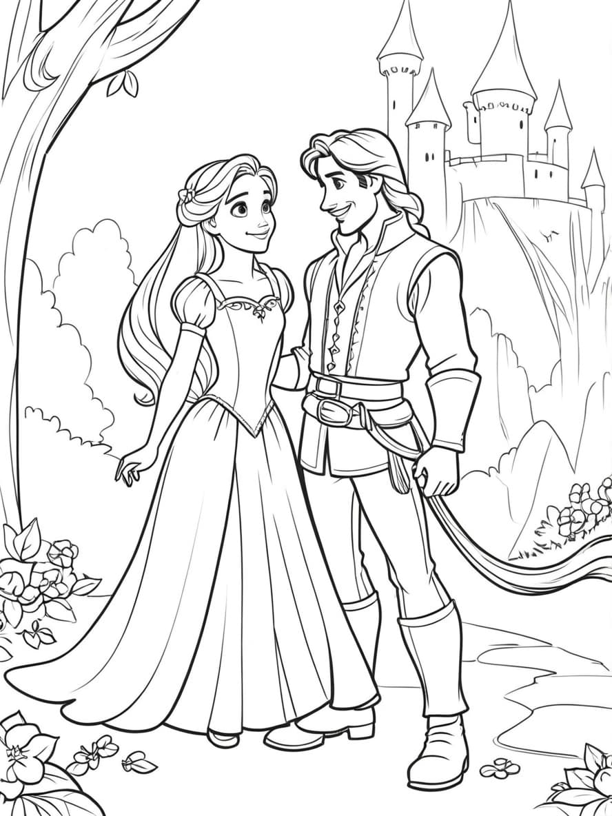 Ausmalbilder Rapunzel Und Flynn Rider