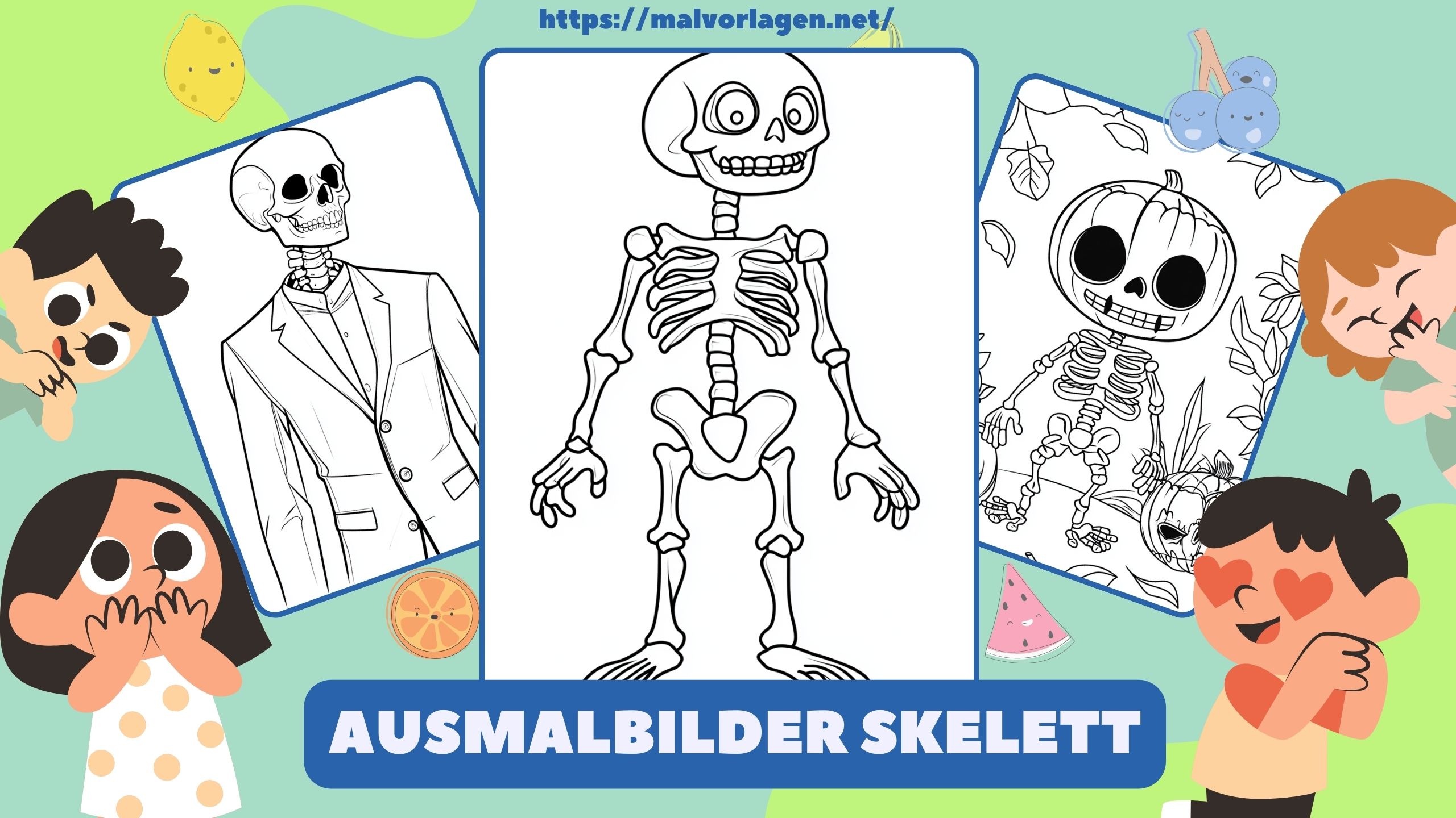 Ausmalbilder Skelett