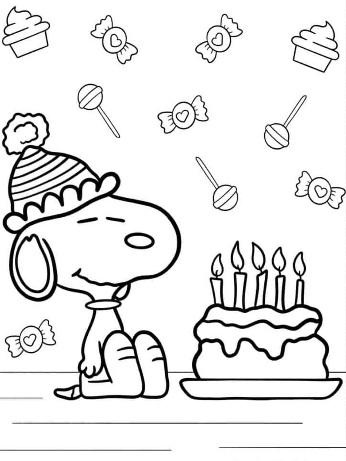 Ausmalbilder Snoopy Geburtstag