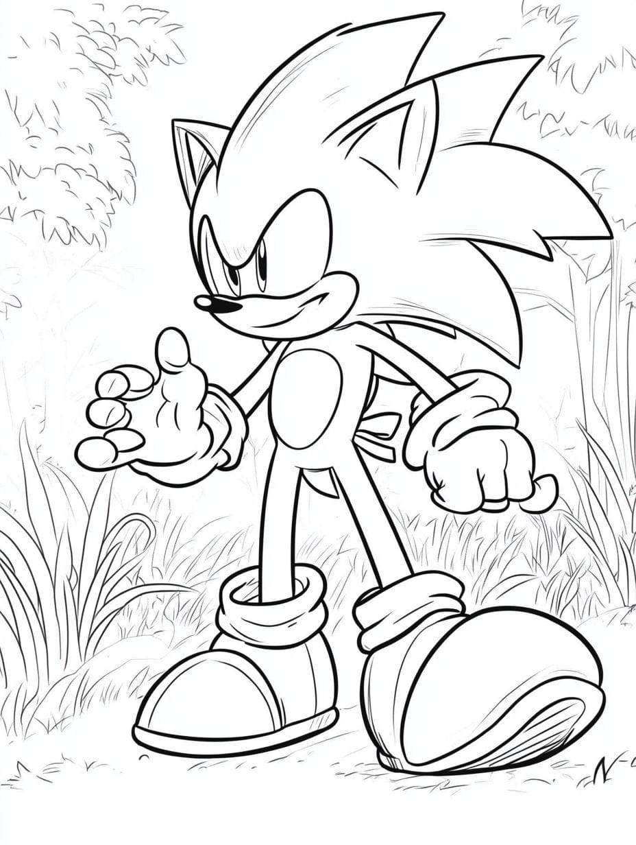 Ausmalbilder Sonic Im Wald