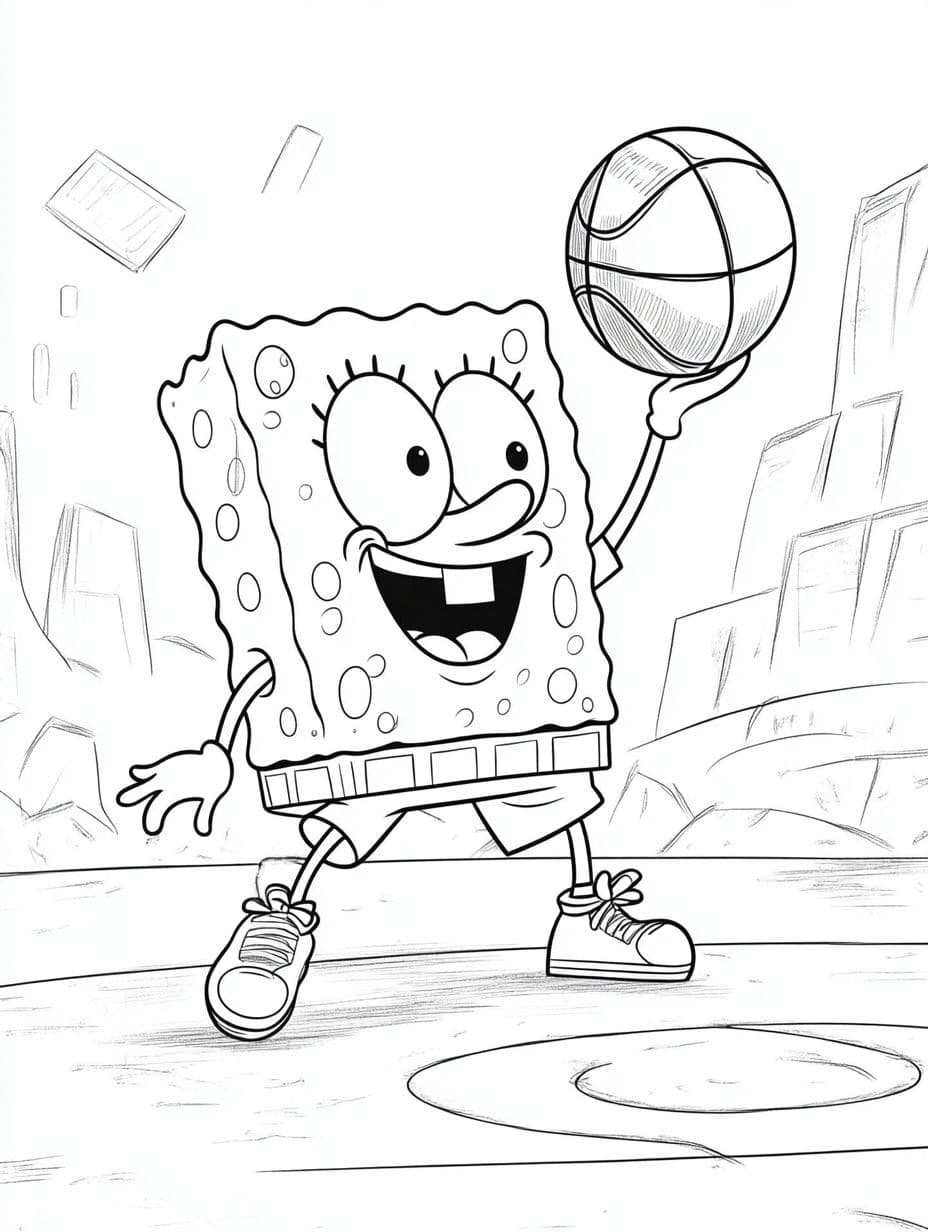 Ausmalbilder Spongebob Ball Spielen