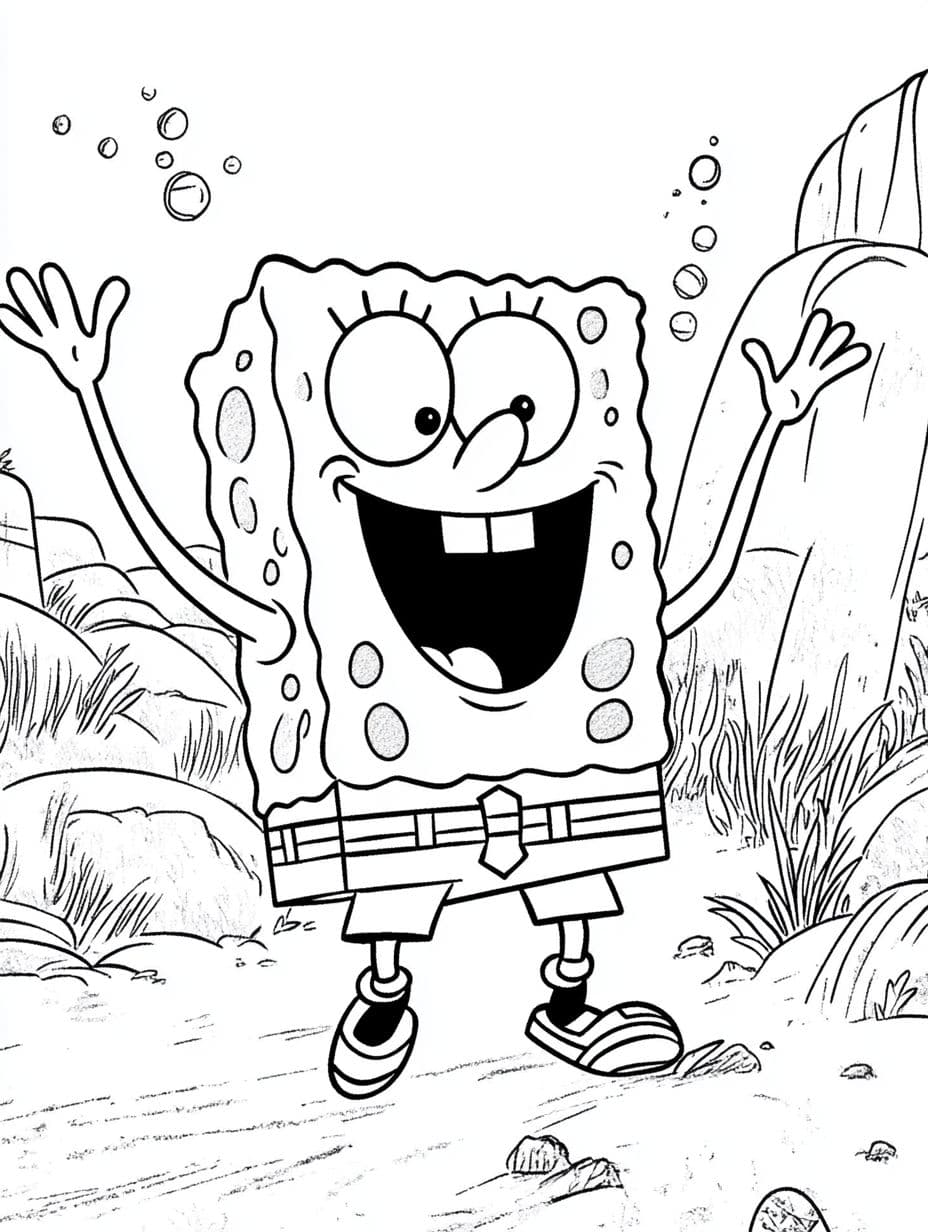 Ausmalbilder Spongebob Lache Laut