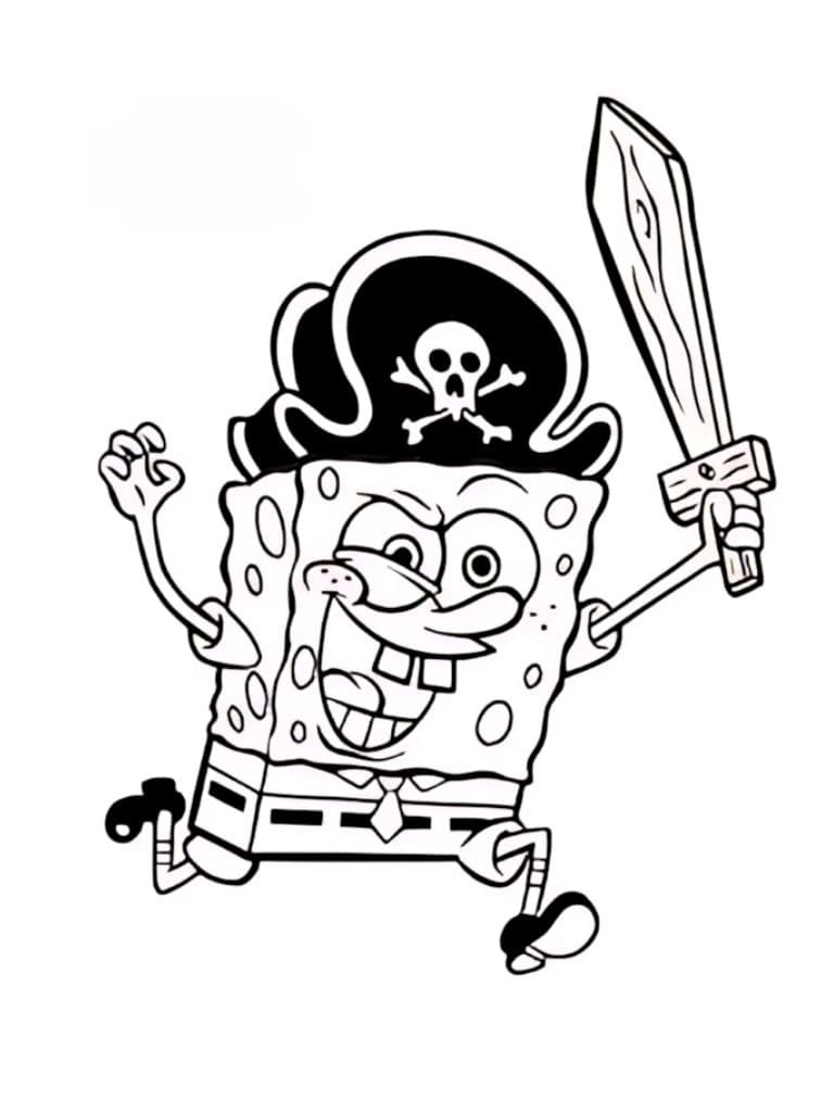 Ausmalbilder Spongebob Piraten