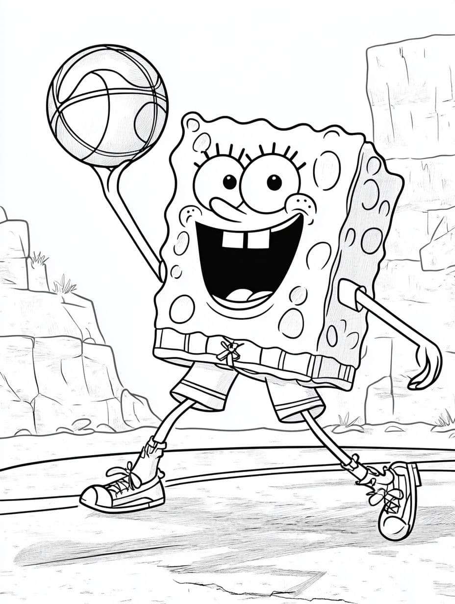 Ausmalbilder Spongebob Sport