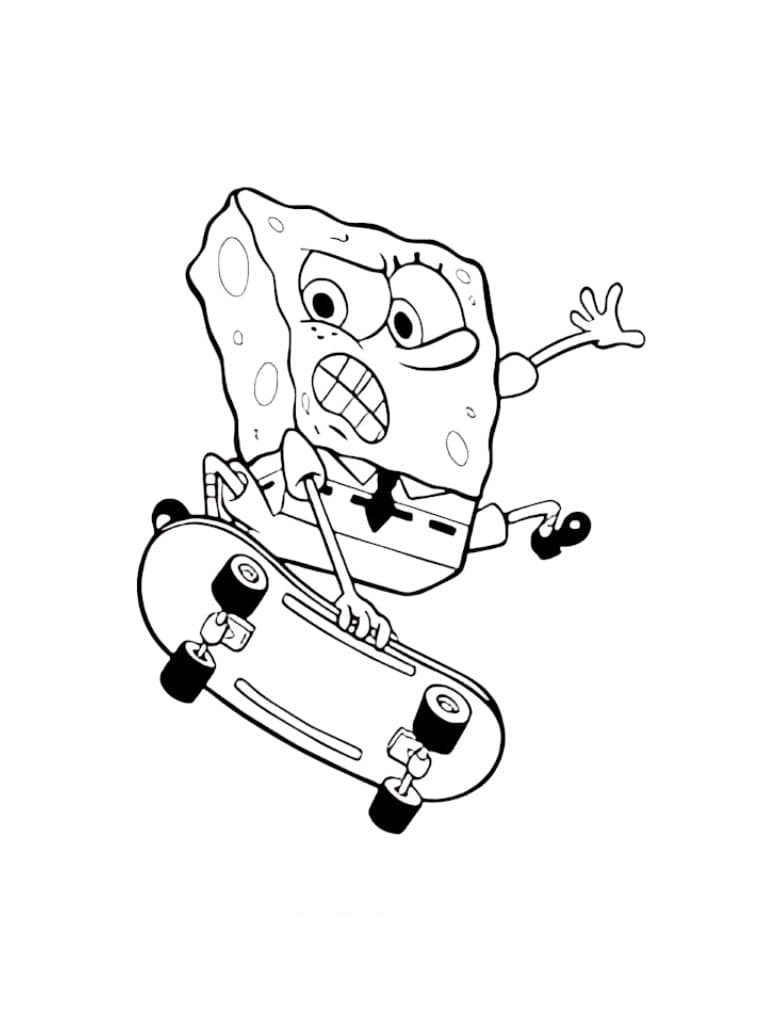 Ausmalbilder Spongebob Windsurfen