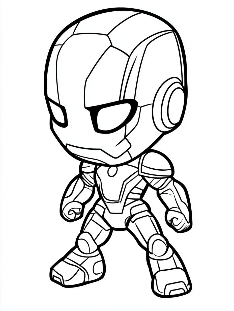 Ausmalbilder Süßer Chibi Iron Man